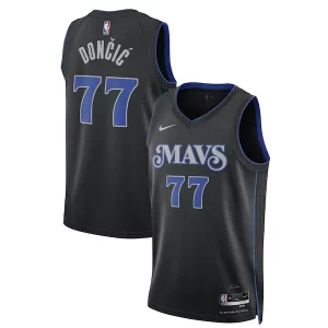 Luka Dončić Dallas Mavericks Nike Unisex 2023/24 Swingman Jersey Black Gracieux City Edition - Maillot de championnat - Revivez les victoires glorieuses