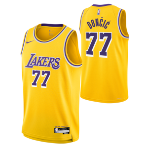 Luka Dončić Los Angeles Lakers Nike Authentique Unisex Swingman Jersey Icon Edition Gold - Édition commemorative - Souvenez-vous des moments inoubliables