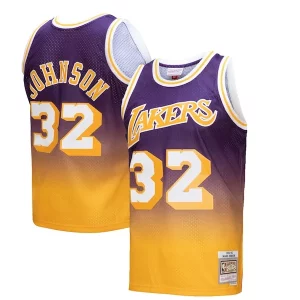 Magic Johnson Los Angeles Lakers 1984/85 Exceptionnel Hardwood Classics Fadeaway Swingman Player Jersey Gold/Purple - Dernières unités - Ne manquez pas cette opportunité