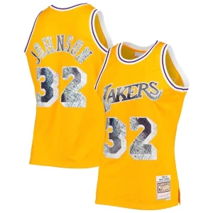 Magic Johnson Los Angeles Lakers Charming 1984/85 Hardwood Classics NBA 75th Anniversary Diamond Swingman Jersey Gold - Stock limité - Commandez vite votre maillot exclusif