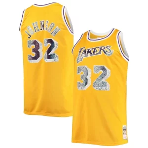 Magic Johnson Los Angeles Lakers Big & Tall 1984/85 NBA 75th Anniversary Confortable Diamond Swingman Jersey Gold - Maillot authentique - Reproduit avec soin