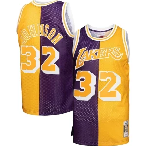 Magic Johnson Los Angeles Lakers Big & Tall Hardwood Classics 1984/85 Split Swingman Jersey Purple/Gold Gracieux - Fait à la main - Un produit unique et de qualité