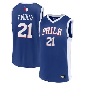 Men's Joel Embiid Royal Philadelphia 76ers Player Jersey Uniques - Maillot de championnat - Revivez les victoires glorieuses