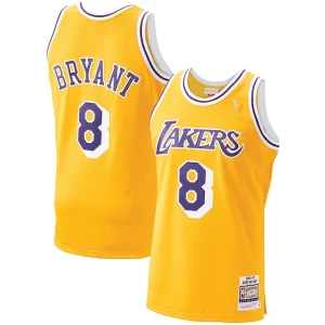 Men's Admirable Los Angeles Lakers Kobe Bryant Gold 1996 97 Hardwood Classics Authentic Player Jersey - Vêtement de fan emblématique - Montrez votre amour pour l'équipe