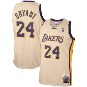 Men's Los Angeles Bold Lakers Kobe Bryant Gold 2008 09 Hardwood Classics Authentic Player Jersey - Pour les fans de la ligue - Un maillot authentique de la compétition