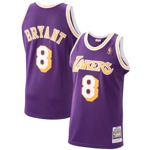 Men's Los Angeles Lakers Sophistiqué Kobe Bryant Purple 1996/97 Hardwood Classics Authentic Jersey/Gold/Royal - Maillot de qualité supérieure - Durable et résistant