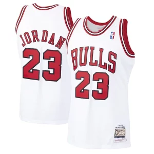 Michael Jordan Distingué Chicago Bulls 1997/98 Hardwood Classics Authentic Jersey White/Black/Scarlet - Maillot de collection - Un bijou pour les amateurs