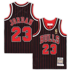 Michael Jordan Chicago Bulls Toddler 1996/97 Gracieux Hardwood Classics Authentic Jersey Black/Red/White - Idéal pour les soirées de sport - Montrez votre style