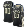 Milwaukee Bucks Jordan Brand Unisex 2022/23 Exceptionnel Swingman Custom Jersey Statement Edition Black - Garantie satisfaction - Si vous n'êtes pas satisfait