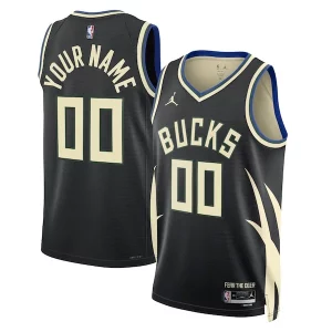 Milwaukee Bucks Jordan Brand Unisex 2022/23 Exceptionnel Swingman Custom Jersey Statement Edition Black - Garantie satisfaction - Si vous n'êtes pas satisfait