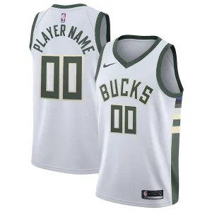 Milwaukee Bucks Nike 2020/21 Swingman Custom Jersey Association Edition White Admirable - Pour les amateurs de basketball passionnés - Livraison rapide