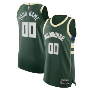 Milwaukee Bucks Nike 2021/22 Dashing Diamond Authentic Custom Jersey Icon Edition Hunter Green - Vêtement de fan emblématique - Montrez votre amour pour l'équipe