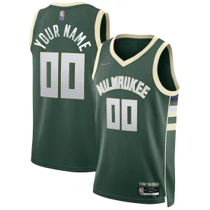 Milwaukee Bucks Nike 2021/22 Diamond Swingman Custom Jersey Icon Edition Hunter Admirable Green - Garantie satisfaction - Si vous n'êtes pas satisfait