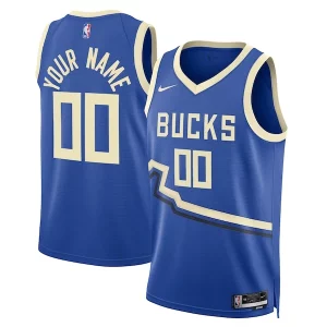 Milwaukee Bucks Nike Unisex Prime 2024/25 Custom Swingman Jersey City Edition Royal - Idéal pour les soirées de sport - Montrez votre style