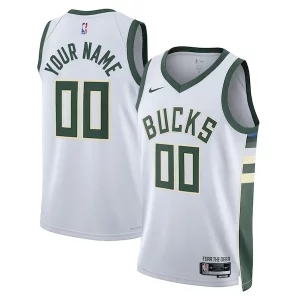 Milwaukee Bucks Nike Unisex Swingman Custom Jersey White Notable Association Edition - Pour les amateurs de basketball passionnés - Livraison rapide