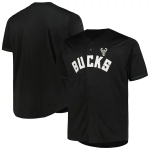 Milwaukee Bucks Profile Big & Bold Tall Pop Jersey Black - Dernières unités - Ne manquez pas cette opportunité
