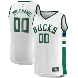 Milwaukee Bucks Youth Fast Break Replica Custom Jersey Association Charming Edition White - Vêtement de fan emblématique - Montrez votre amour pour l'équipe