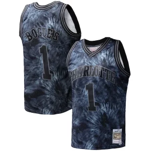 Muggsy Bogues Charlotte Hornets Hardwood Classics 1992/93 Admirable Tie Dye Swingman Jersey Black - Idéal pour les soirées de sport - Montrez votre style