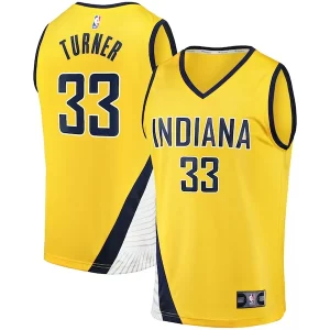 Myles Élégant Turner Indiana Pacers Fast Break Replica Jersey Statement Edition Gold - Livraison gratuite - Économisez sur les frais d'expédition
