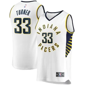 Myles Turner Indiana Pacers Fast Break Replica Authentique Player Jersey White Association Edition - Pour les matchs d'athlétisme - Restez frais et confortable