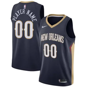 New Orleans Pelicans Nike Swingman Custom Exquisite Jersey Navy Icon Edition - Idéal pour les soirées de sport - Montrez votre style