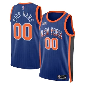New York Knicks Nike Unisex 2023/24 Custom Swingman Jersey Blue City Classique Edition - Fait à la main - Un produit unique et de qualité