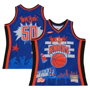 New Premium York Knicks x Tats Cru Hardwood Classics Fashion Jersey Blue - Maillot authentique - Reproduit avec soin