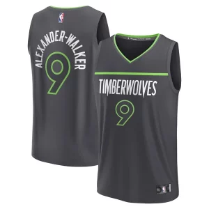 Nickeil Alexander Walker Minnesota Timberwolves Youth Superbe Fast Break Replica Player Jersey Statement Edition Black - Idéal pour les collectionneurs - Qualité premium garantie