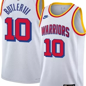 Nike Adult Golden State Warriors Jimmy Butler #10 Hardwood Vibrant Classic White Jersey - Édition commemorative - Souvenez-vous des moments inoubliables