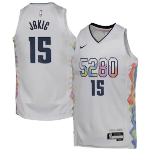 Nikola Jokic Denver Nuggets Nike Youth 2024/25 Swingman Player Jersey City Confortable Edition White - Promotion limitée - Profitez de la réduction avant qu'elle ne soit terminée