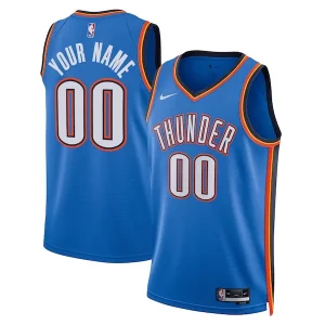 Oklahoma City Thunder Nike Unisex Swingman Custom Jersey Captivant Blue Icon Edition - Pour les joueurs de basketball amateurs - Adapté à tous les styles de jeu