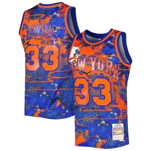 Patrick Ewing New York Knicks 1985/86 Hardwood Classics Lunar New Year Classique Swingman Jersey Blue - Fait à la main - Un produit unique et de qualité