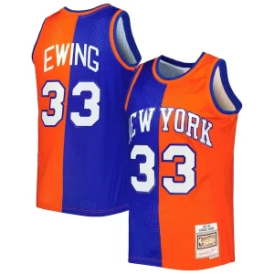 Patrick Ewing New York Knicks Hardwood Magnifique Classics 1991/92 Split Swingman Jersey Blue/Orange - Maillot de championnat - Revivez les victoires glorieuses