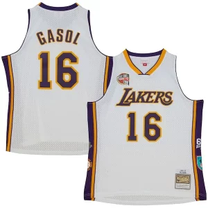 Pau Gasol Los Angeles Lakers Unisex Hall of Fame Class of 2023 Throwback Swingman Jersey Prime White - Édition commemorative - Souvenez-vous des moments inoubliables