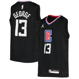 Paul George LA Clippers Jordan Brand Personalisable Youth 2020/21 Swingman Player Jersey Black Statement Edition - Confort et style combinés - Pour un look exceptionnel