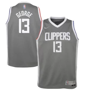 Paul George LA Clippers Nike Youth 2020/21 Swingman Confortable Player Jersey Gray Earned Edition - Promotion limitée - Profitez de la réduction avant qu'elle ne soit terminée