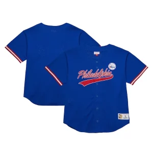 Philadelphia 76ers Confortable Hardwood Classics On The Clock Mesh Fashion Baseball Jersey Royal - Édition commemorative - Souvenez-vous des moments inoubliables