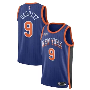 RJ Barrett New York Knicks Nike Unisex 2023/24 Swingman Captivant Jersey Blue City Edition - Pour les amateurs de basketball passionnés - Livraison rapide