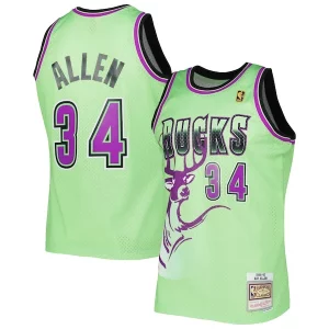 Ray Allen Milwaukee Bucks 1996 97 Hardwood Classics Reload Haut de gamme 3.0 Swingman Jersey Green - Style contemporain - Restez à la mode avec ce maillot