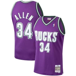 Ray Allen Milwaukee Bucks 2000/01 Hardwood Tendance Classics Swingman Jersey Purple - Pour les joueurs de basketball amateurs - Adapté à tous les styles de jeu