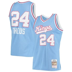 Reggie Theus Dashing Sacramento Kings 1985/86 Hardwood Classics Swingman Jersey Light Blue - Style contemporain - Restez à la mode avec ce maillot