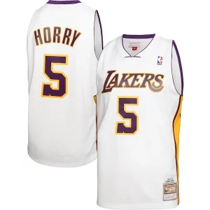 Robert Horry Éclatant Los Angeles Lakers 2001/02 Hardwood Classics Swingman Jersey White - Édition limitée - Uniques dans leur genre