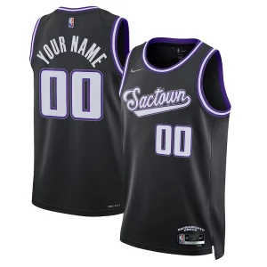 Sacramento Kings Nike 2021/22 Swingman Custom Jersey City Edition Distingué Black - Pour les matchs d'athlétisme - Restez frais et confortable