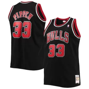 Scottie Pippen Éclatant Chicago Bulls Big & Tall Hardwood Classics Swingman Jersey Black/Red - Maillot authentique - Reproduit avec soin