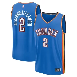 Shai Gilgeous Alexander Oklahoma City Thunder Fast Break Exclusif Replica Player Jersey Icon Edition Blue - Garantie satisfaction - Si vous n'êtes pas satisfait