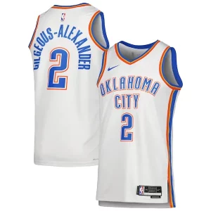 Shai Gilgeous Alexander Oklahoma City Thunder Nike Unisex Swingman Jersey Prime Association Edition White/Blue - Maillot de qualité supérieure - Durable et résistant