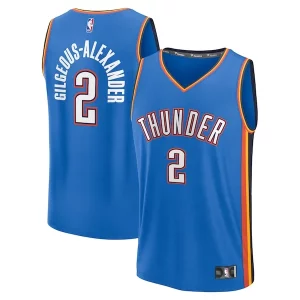 Shai Gilgeous Alexander Oklahoma City Thunder Youth Fast Break Replica Player Jersey Exquisite Icon Edition Blue - Confort et style combinés - Pour un look exceptionnel
