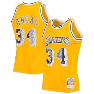 Shaquille O'Neal Los Angeles Lakers 1996 97 Uniques Hardwood Classics NBA 75th Anniversary Diamond Swingman Jersey Gold - Parfait pour le match jour - Montrez votre support avec style
