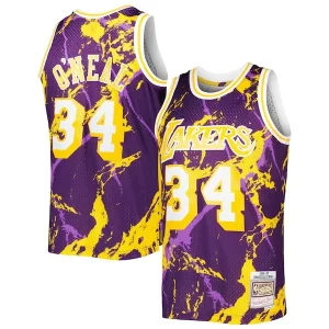 Shaquille O'Neal Superbe Los Angeles Lakers 1996/97 Hardwood Classics Marble Swingman Jersey Purple - Pour les fans de la ligue - Un maillot authentique de la compétition