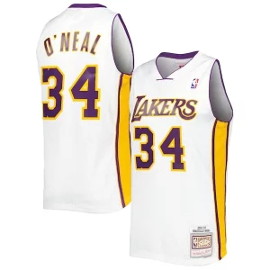 Shaquille O'Neal Los Angeles Lakers 2001/02 Hardwood Classics Swingman Stylish Jersey White - Maillot de qualité supérieure - Durable et résistant